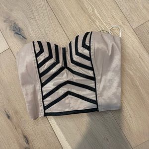 Beige corset style crop top